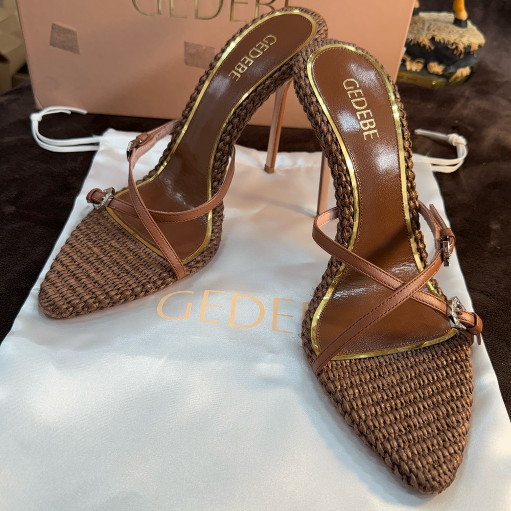 GedebeTan Women's Ragia & Leather Heels size 41/10 NWT - Picture 13 of 15